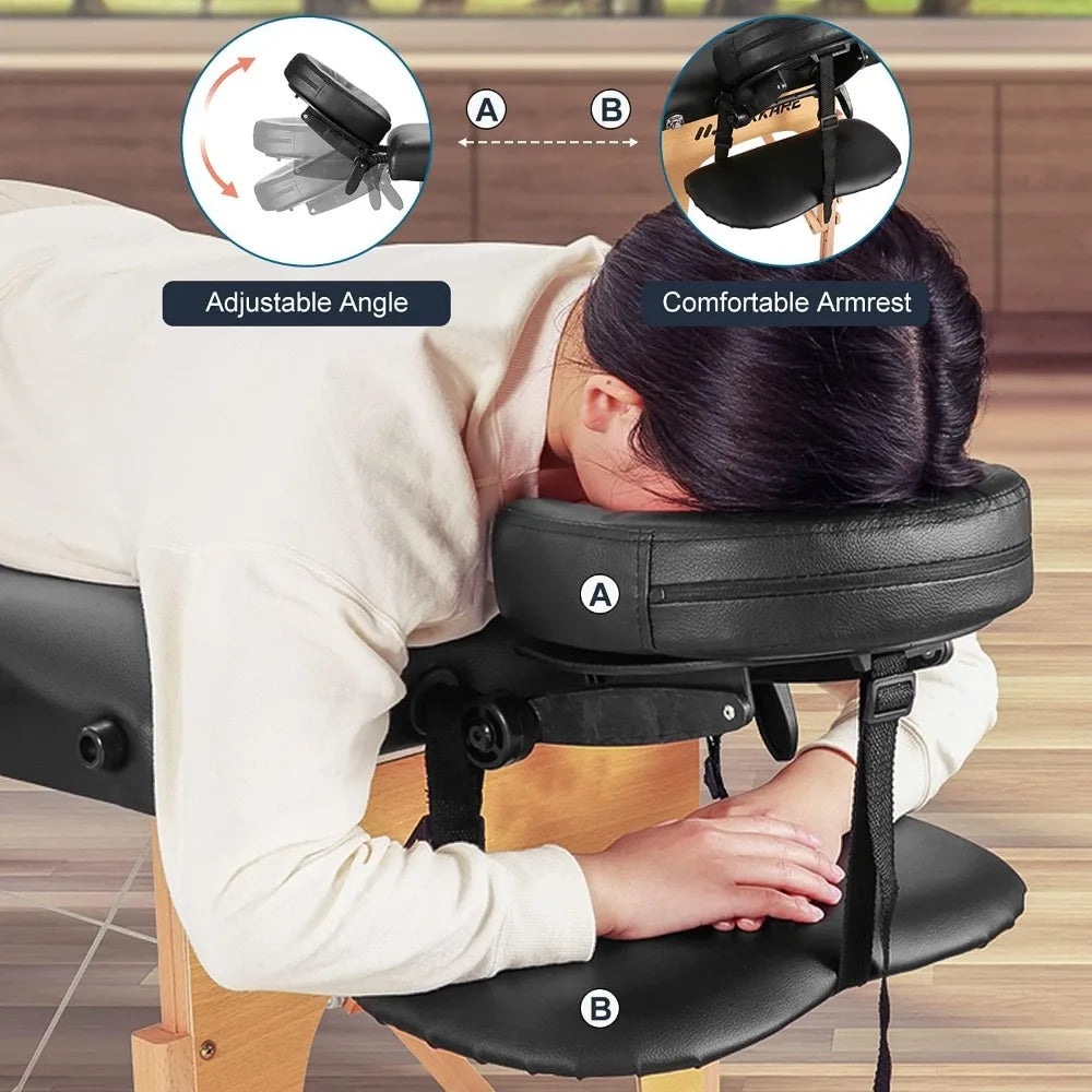 Portable Lash Bed Massage Table With Face Cradle Adjustable Height