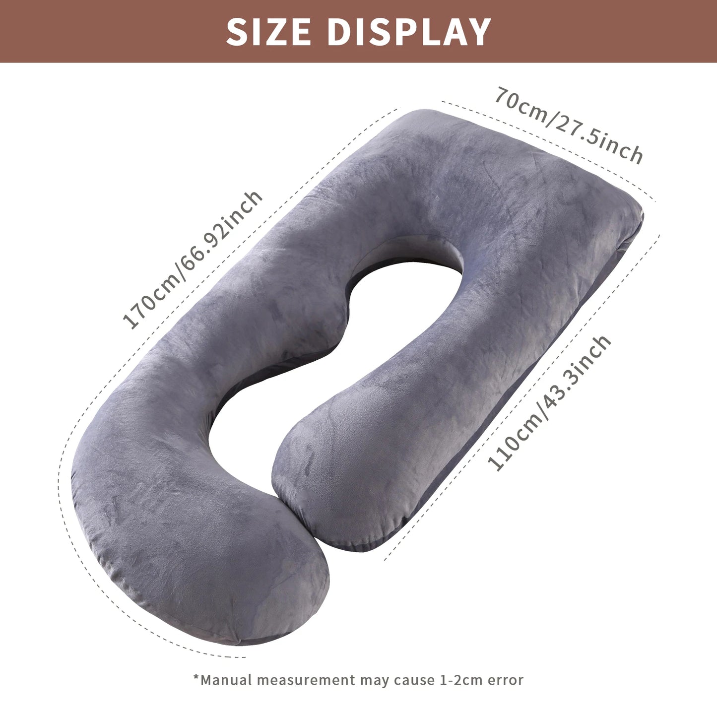 G Shaped Pregnancy Pillow With Removable Cover For Maternity Support