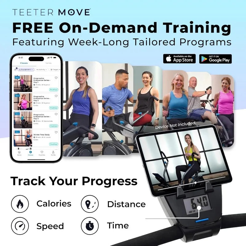 Recumbent Cross Trainer Stepper With Zero-Impact Exercise