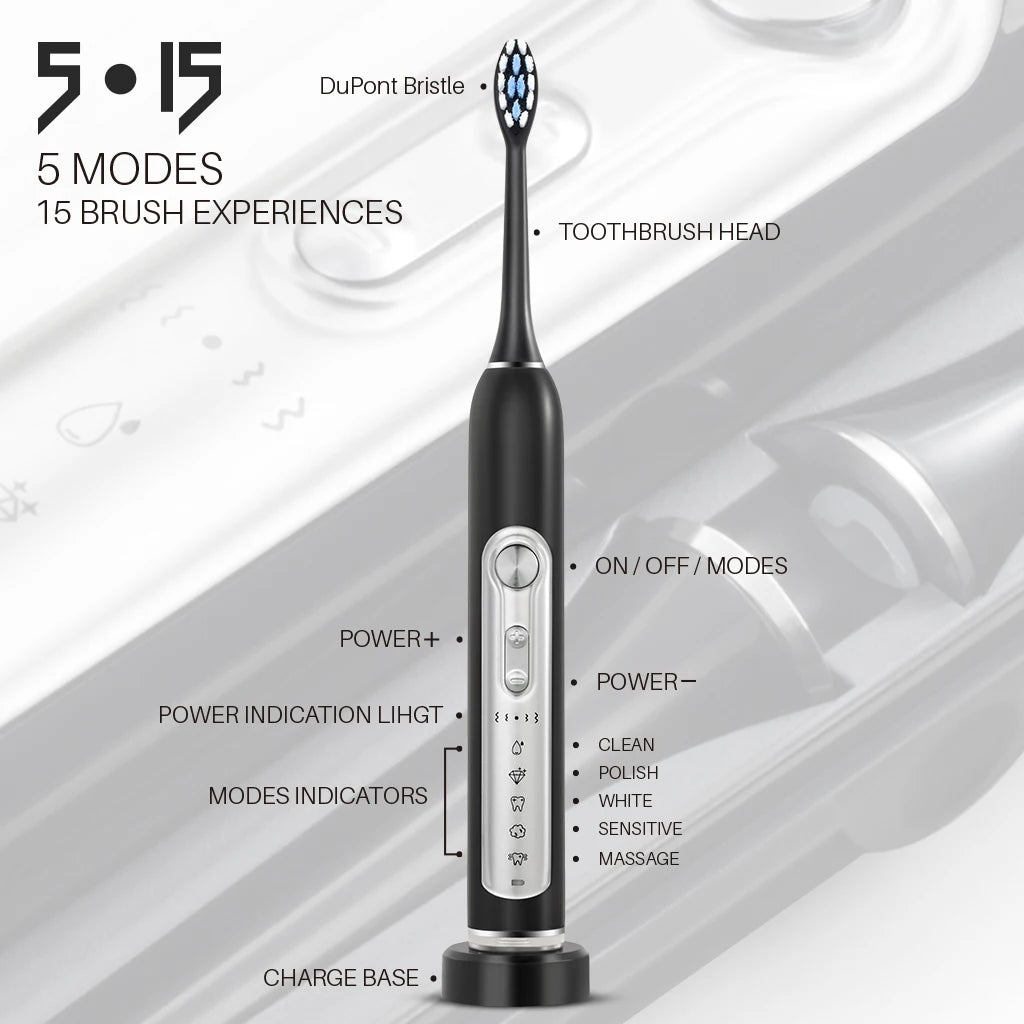 SUBORT S7 Sonic Electric Toothbrush Waterproof For Adults With Timer