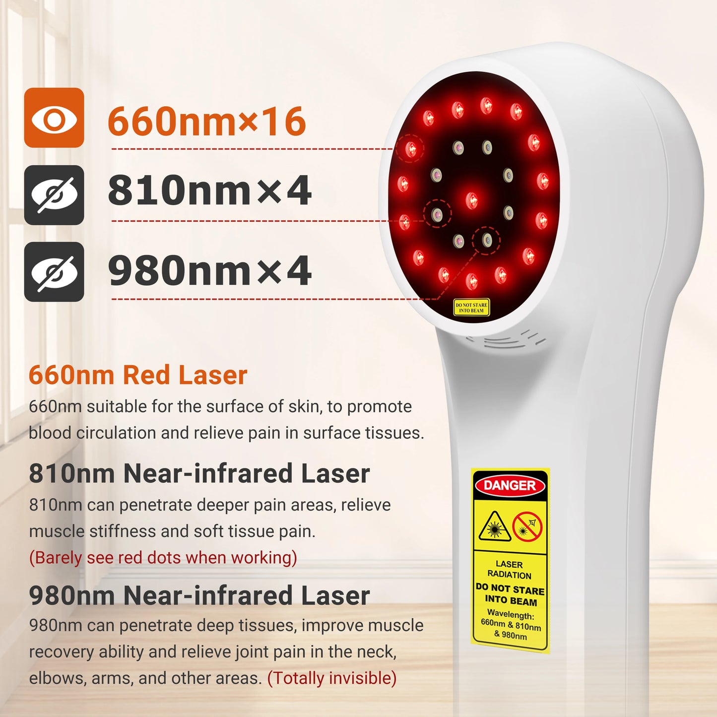 Frovab Cold Laser Therapy Machine 660nm 810nm 980nm Red NIR