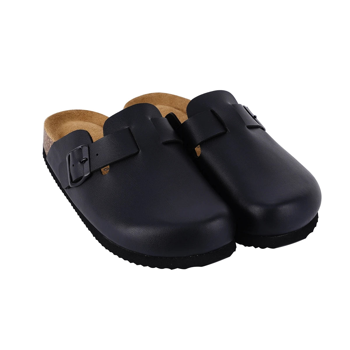SUFU Cork Mules Slippers For Women Leather Clogs Shoes Classic