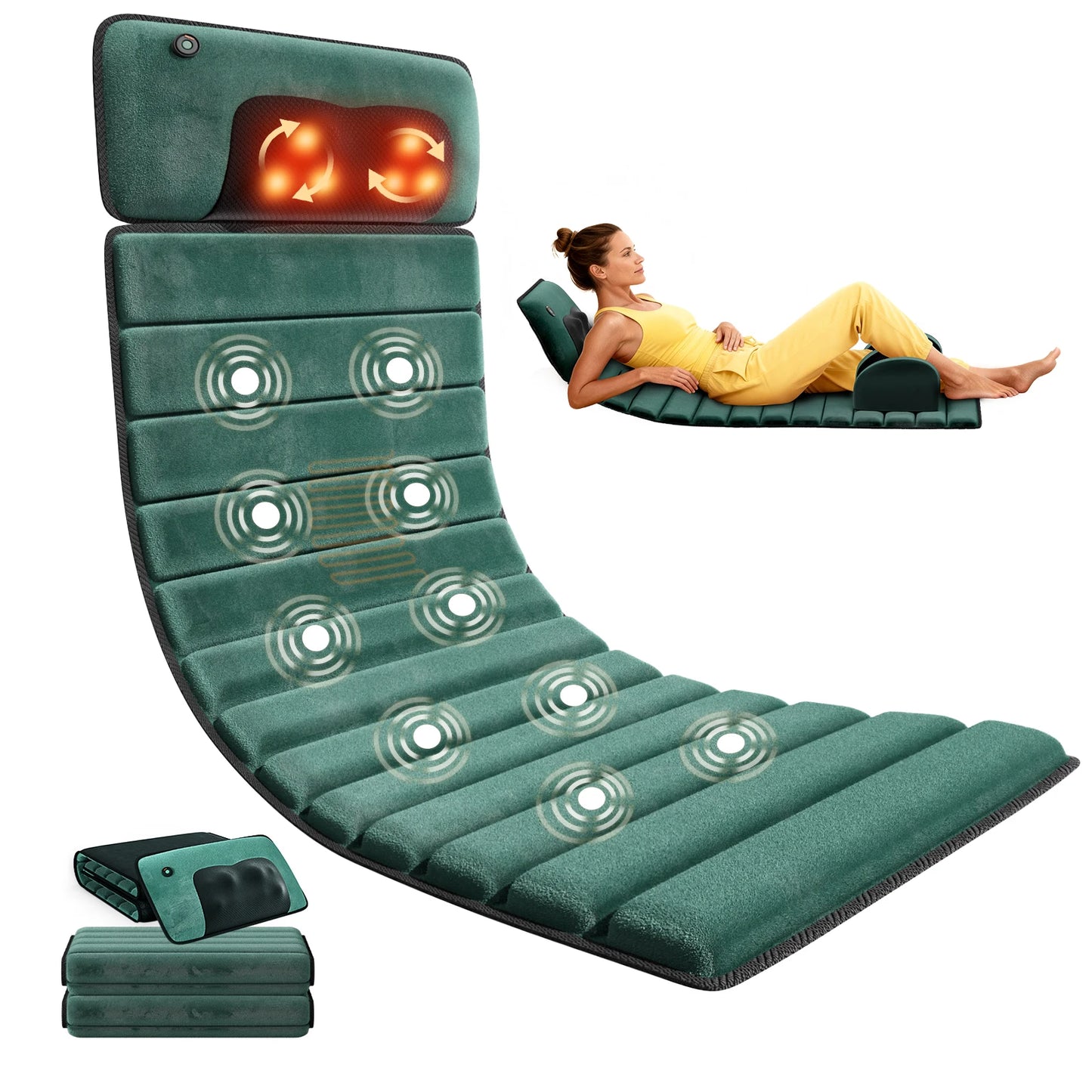 HIMOUTA Full Body Massage Mat With Heat and Detachable Pad