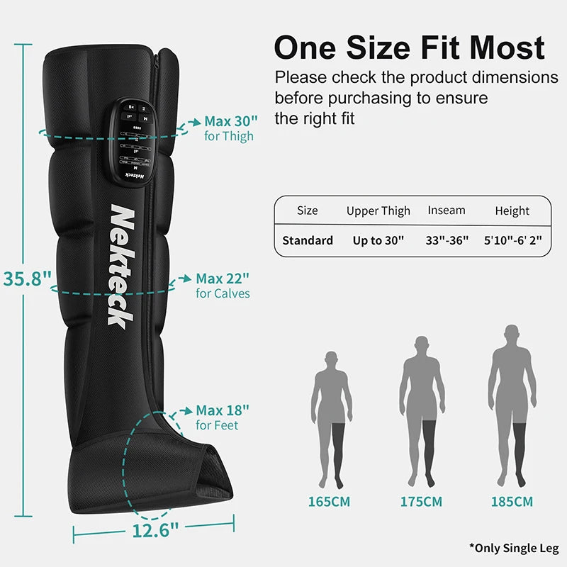 Nekteck Cordless Air Pressure Leg Massager Boots for Calf Kneading