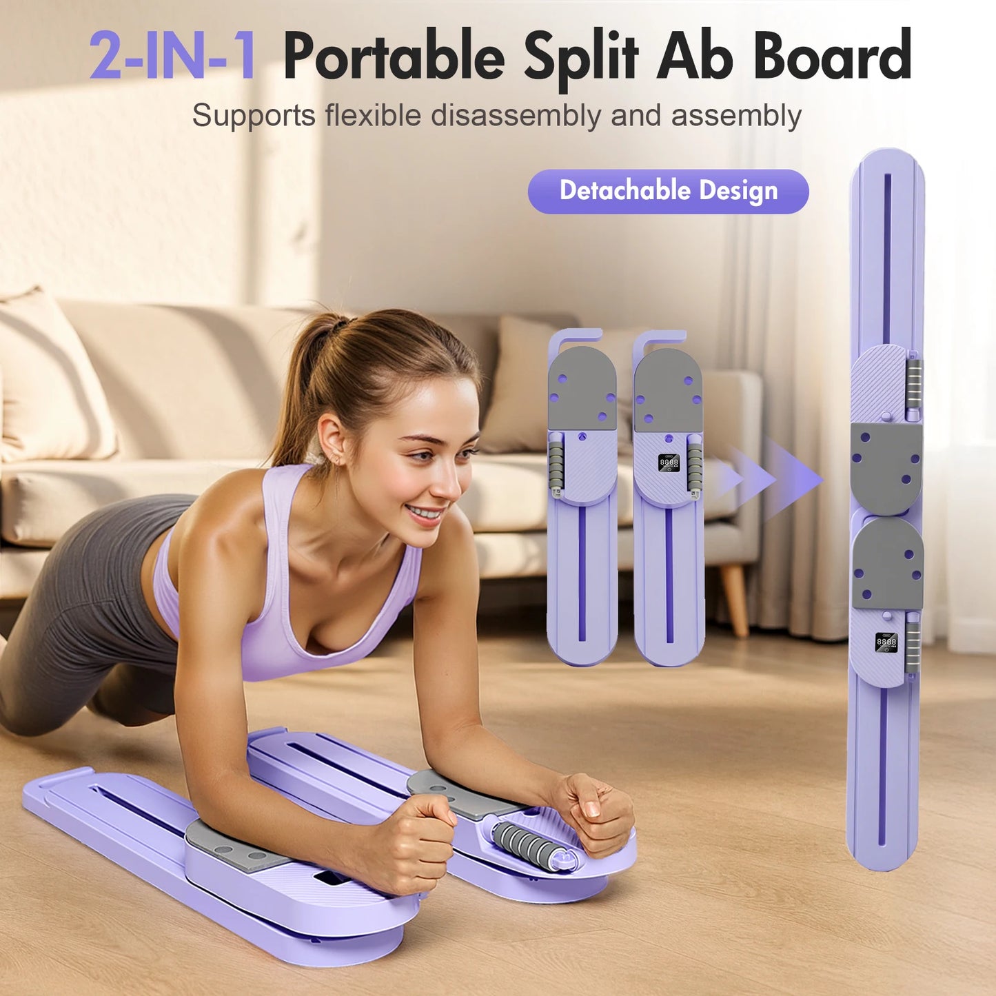 Pilates Reformer AB Board Portable Split Gym With LCD Display