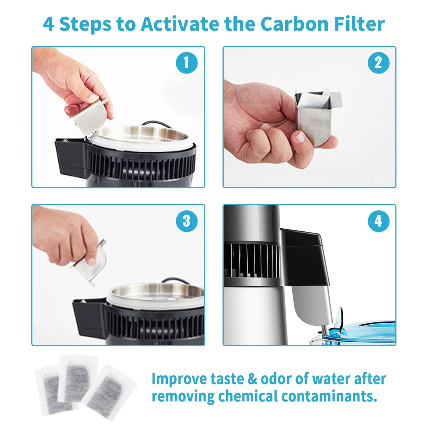 SucceBuy Water Distiller Purifier 1 L/H Distilling Speed