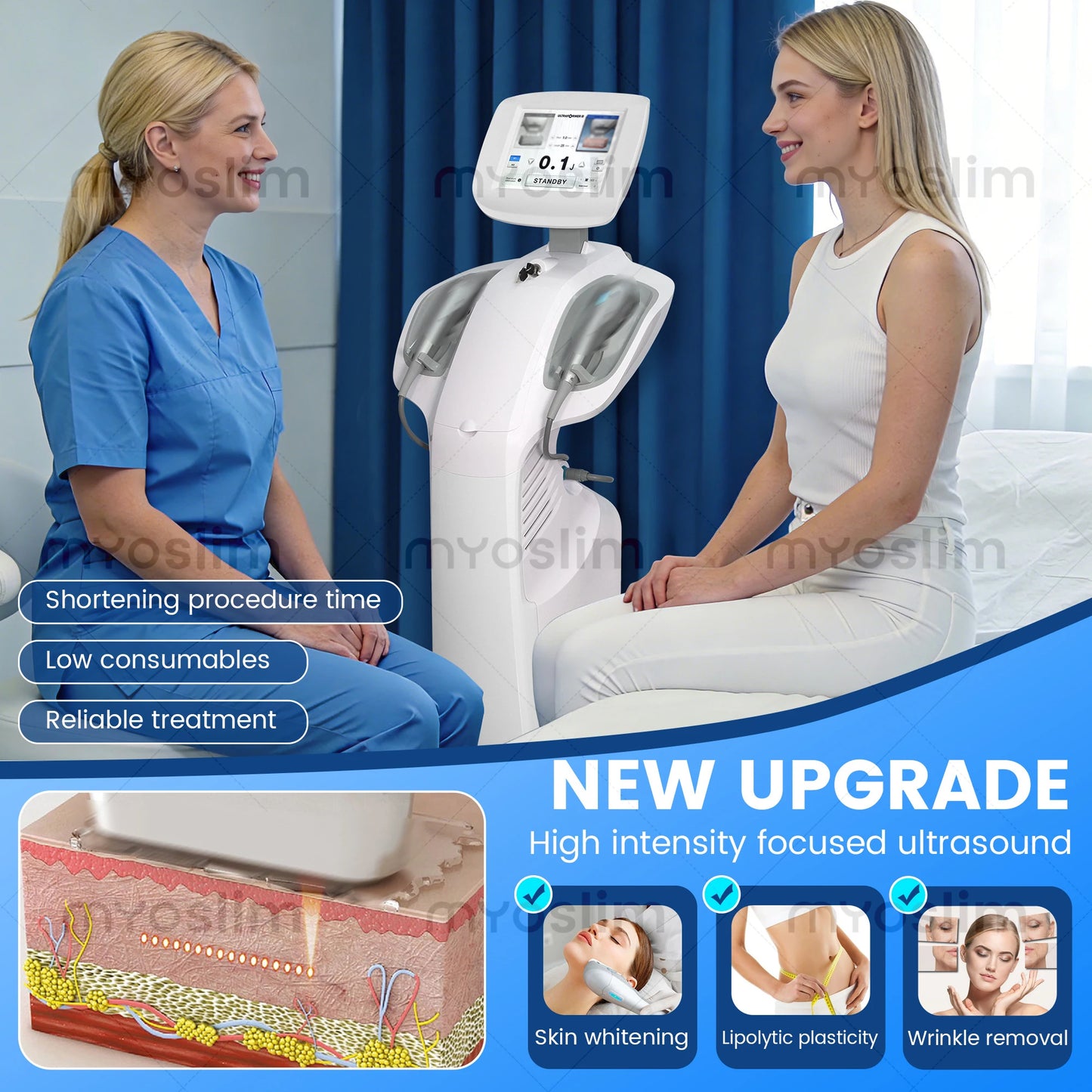 7D ABS Desktop Facial Lifting Machine For Wrinkle Reduction