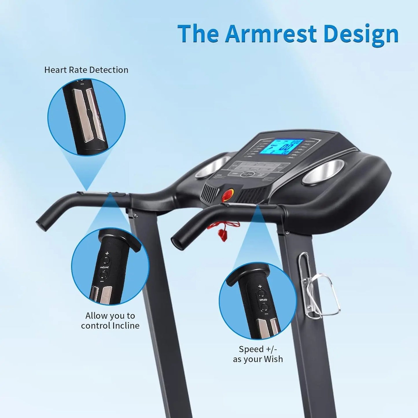 Auto Incline Folding Treadmill With 12 Percent Incline 2.5 HP