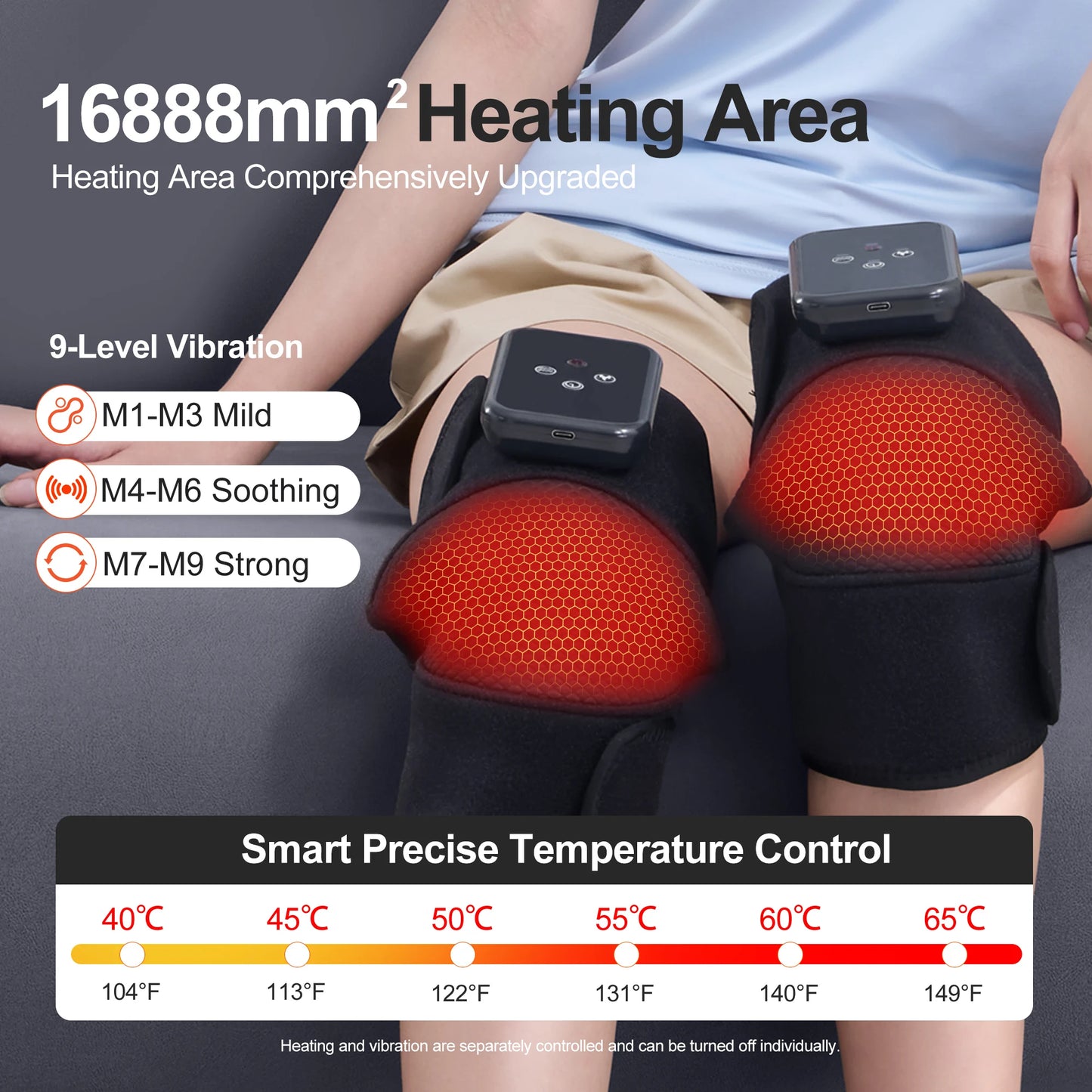 LEERCON Knee Massager With Heat And Vibration For Pain Relief