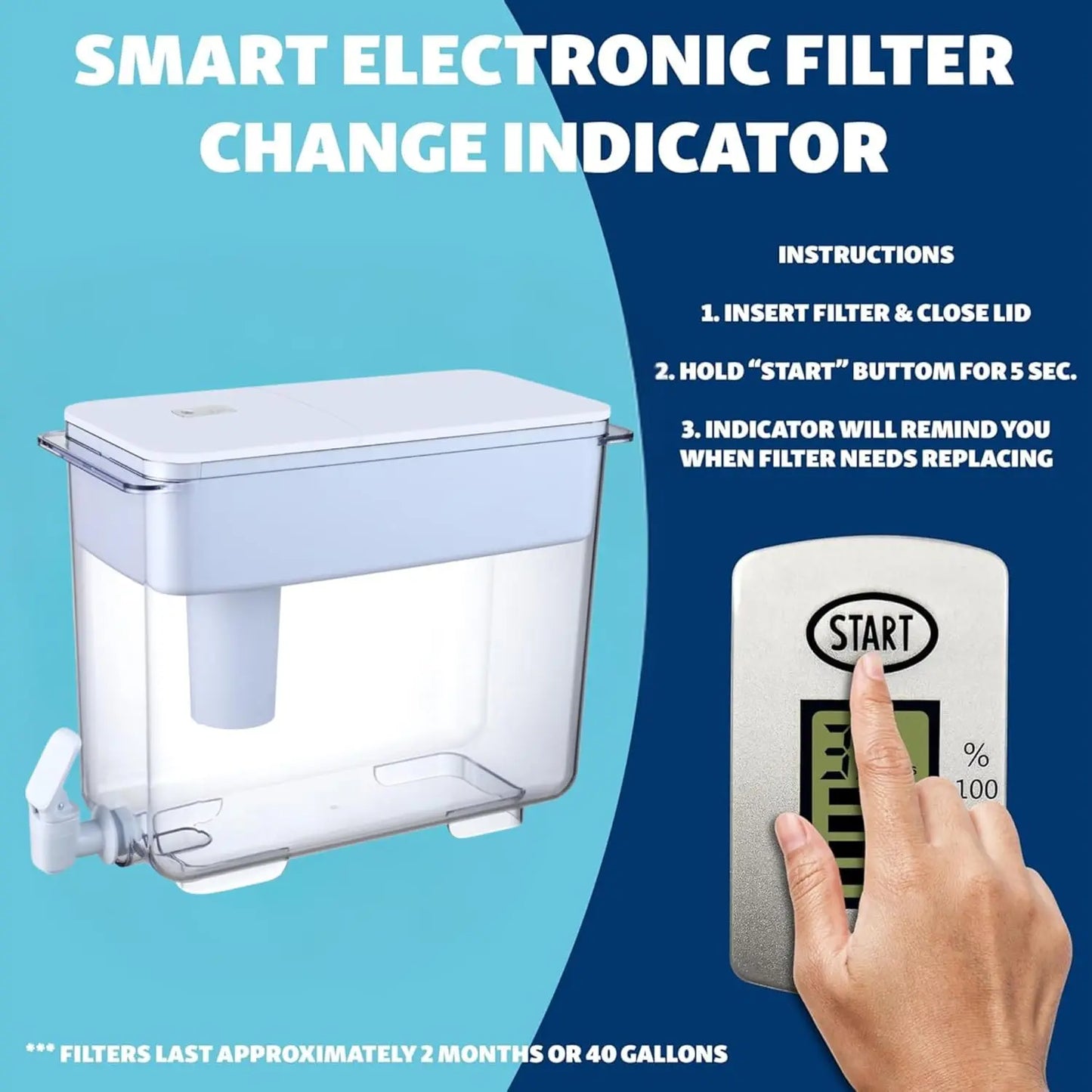 Water Filter Pitcher Compatible With Brita Five Filters Reminder