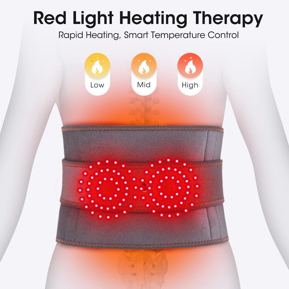 PASTSKY Electric Heating Waist Massager With Red Light Vibration
