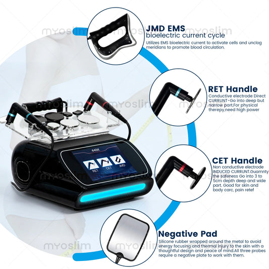 MYOSLIM INDIBA Portable 448kCET RET RF Physical Therapy Pain Relief