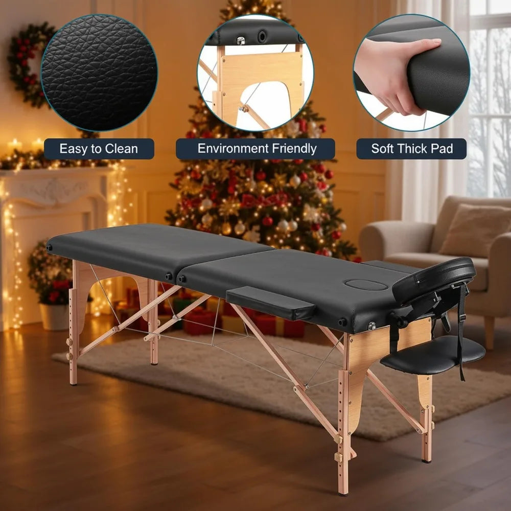 Portable Lash Bed Massage Table With Face Cradle Adjustable Height