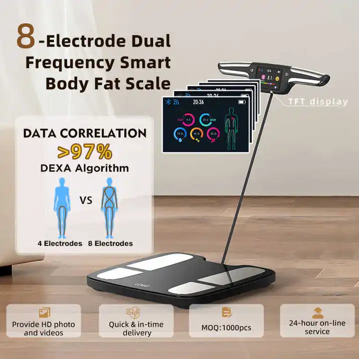 Digital Bathroom Scale With 8 Electrodes For Body Weight BMI