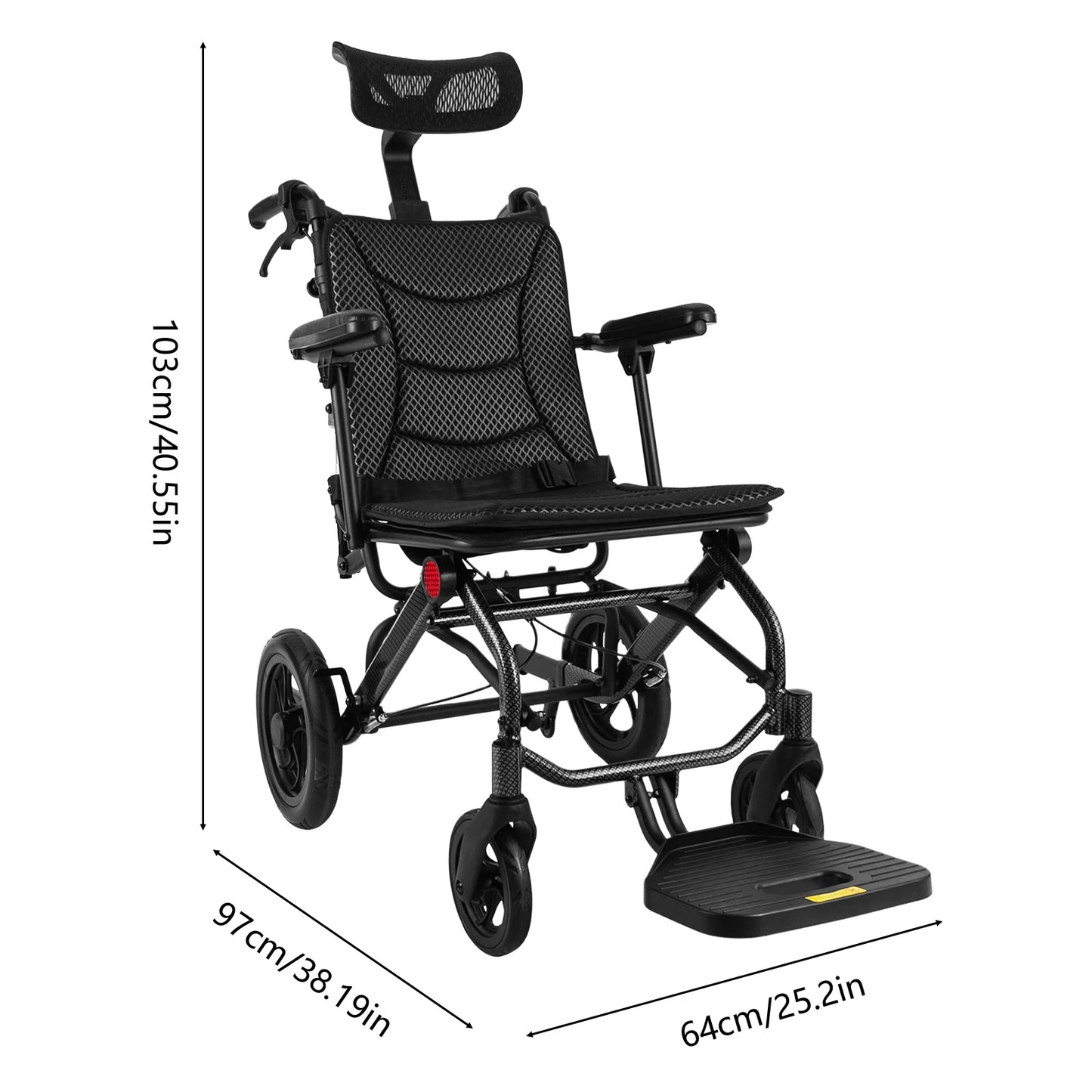 AC976 Reclining Folding Wheelchair for Seniors and Pregnant Women
