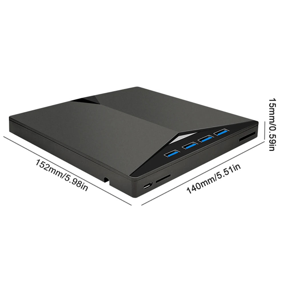 ALLOYSEED 7-in-1 USB 3.0 Type-C CD DVD Burner Reader Player