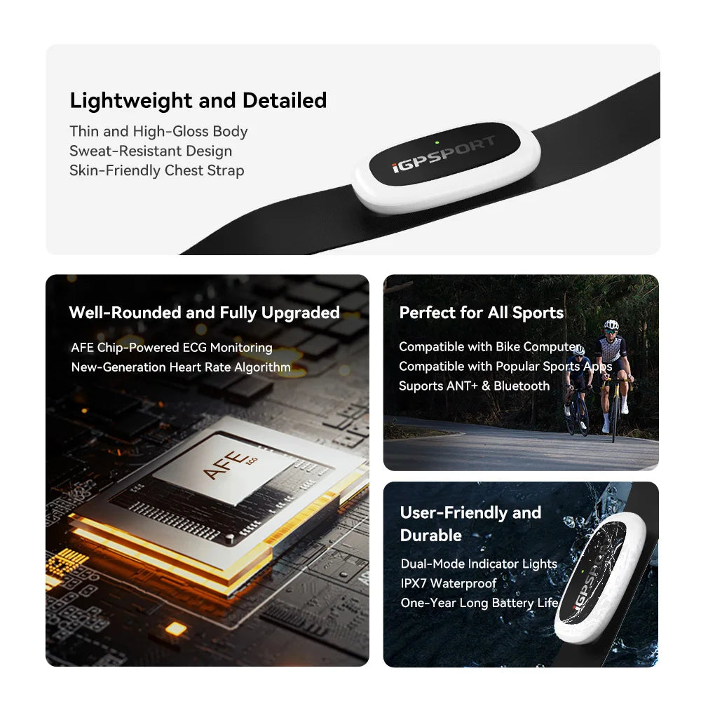 iGPSPORT HR50 Heart Rate Monitor Chest Strap for Fitness Cycling