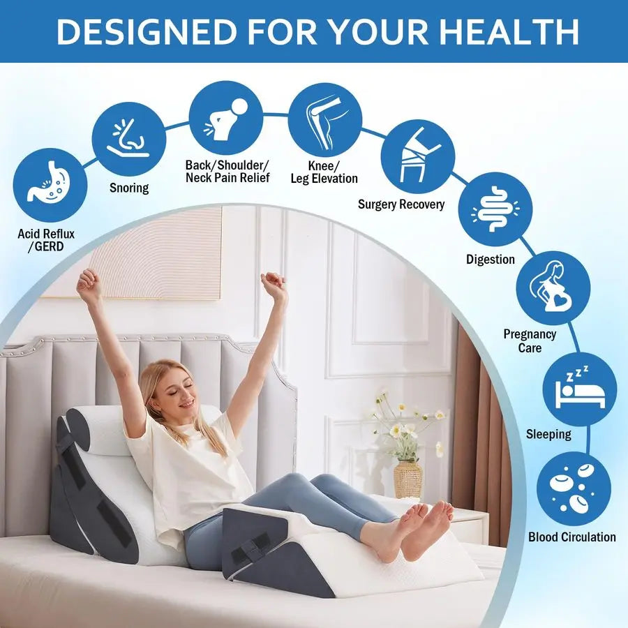 Orthopedic Wedge Pillow Set for Postoperative Recovery and Acid Reflux
