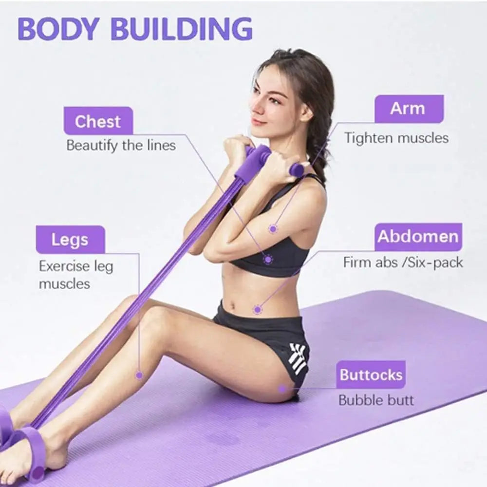 Resistance Band Set Four Tubes For Full Body Training
