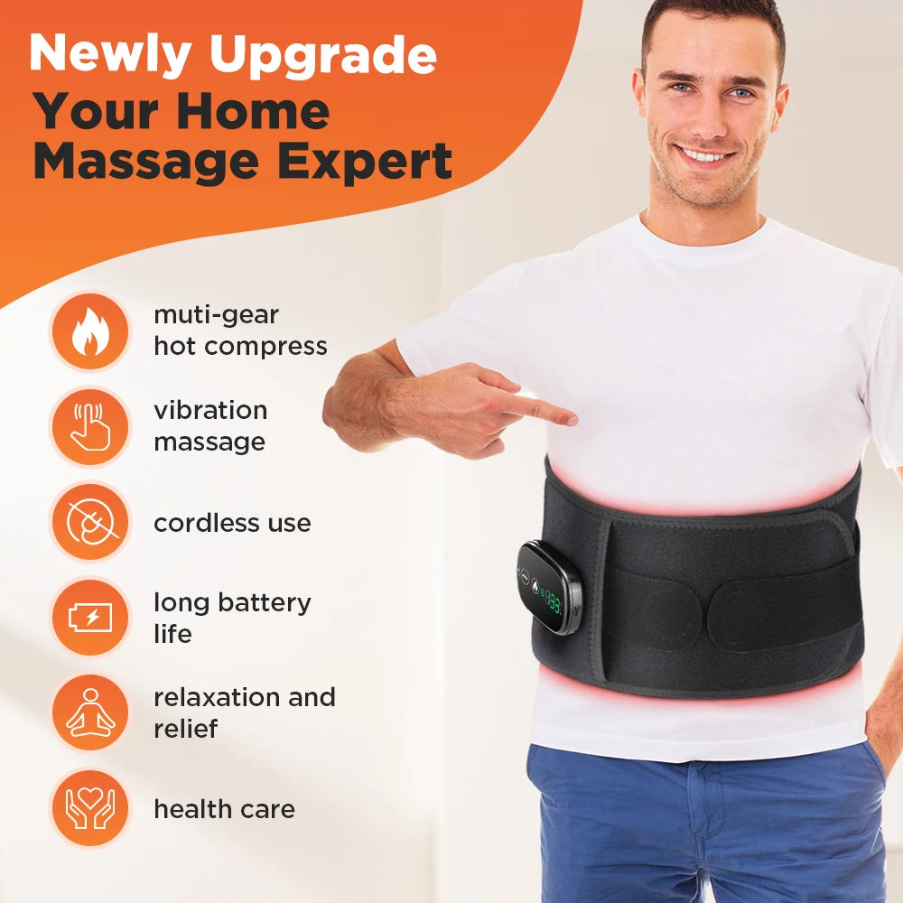 Hailicare Heating Vibration Massager Belt Waist Back Massage
