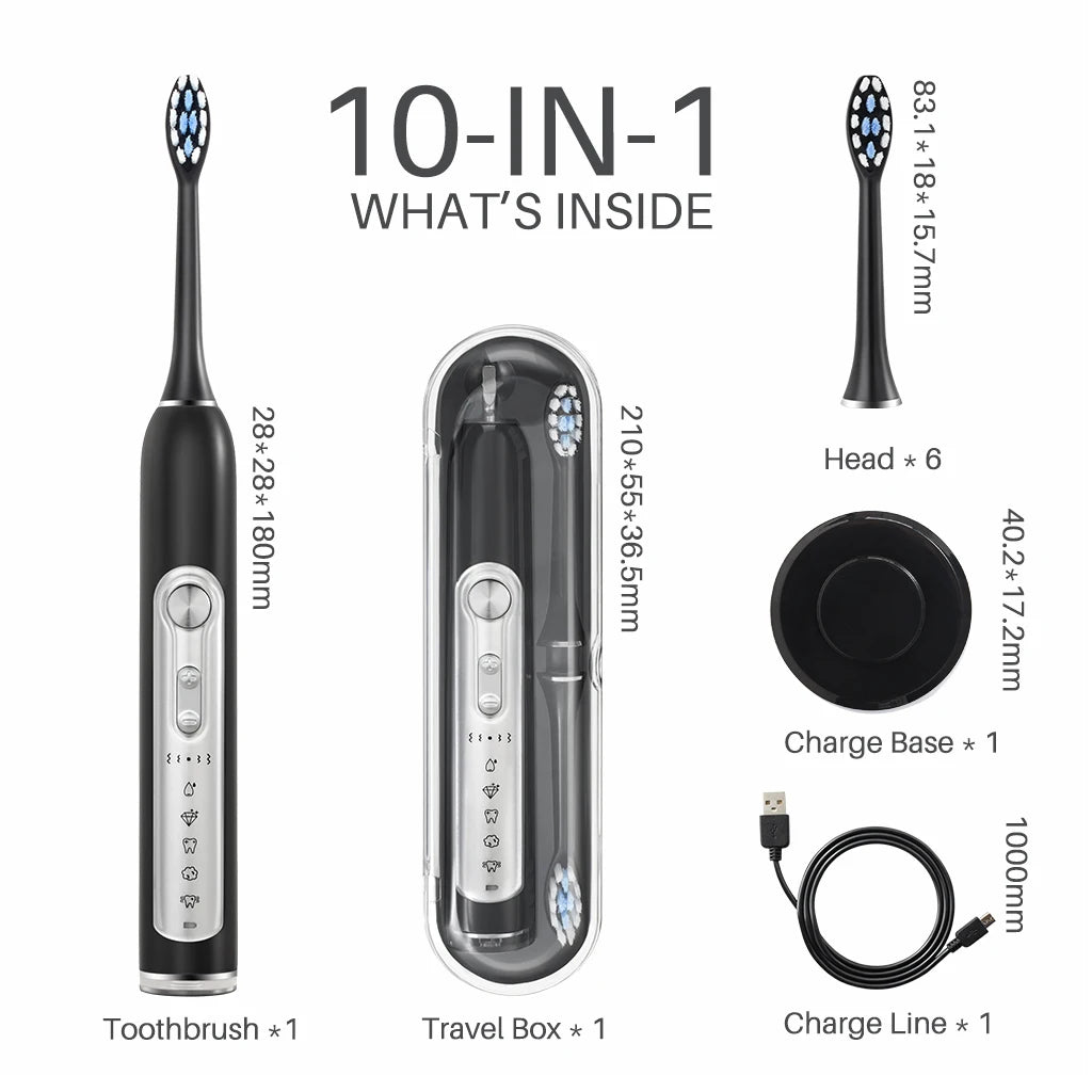 SUBORT S7 Sonic Electric Toothbrush Waterproof For Adults With Timer