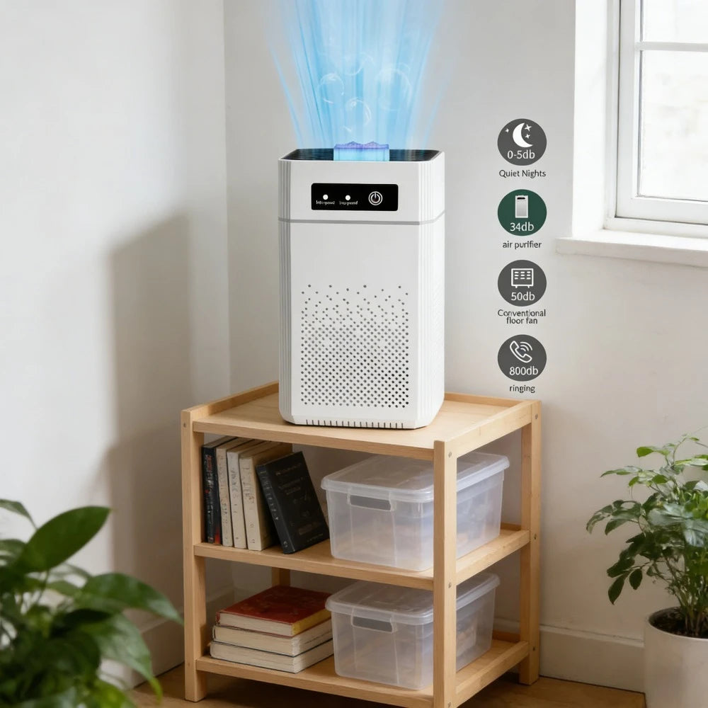 Air Purifier With HEPA Filter Quiet Sleep Mode 360 Inlet