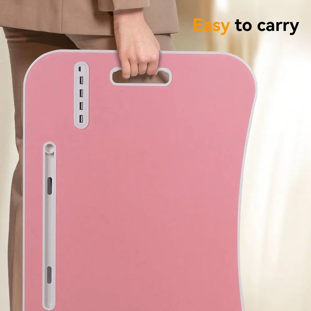 XMSJ Bed Desk Portable Foldable Lap Table with USB Charging