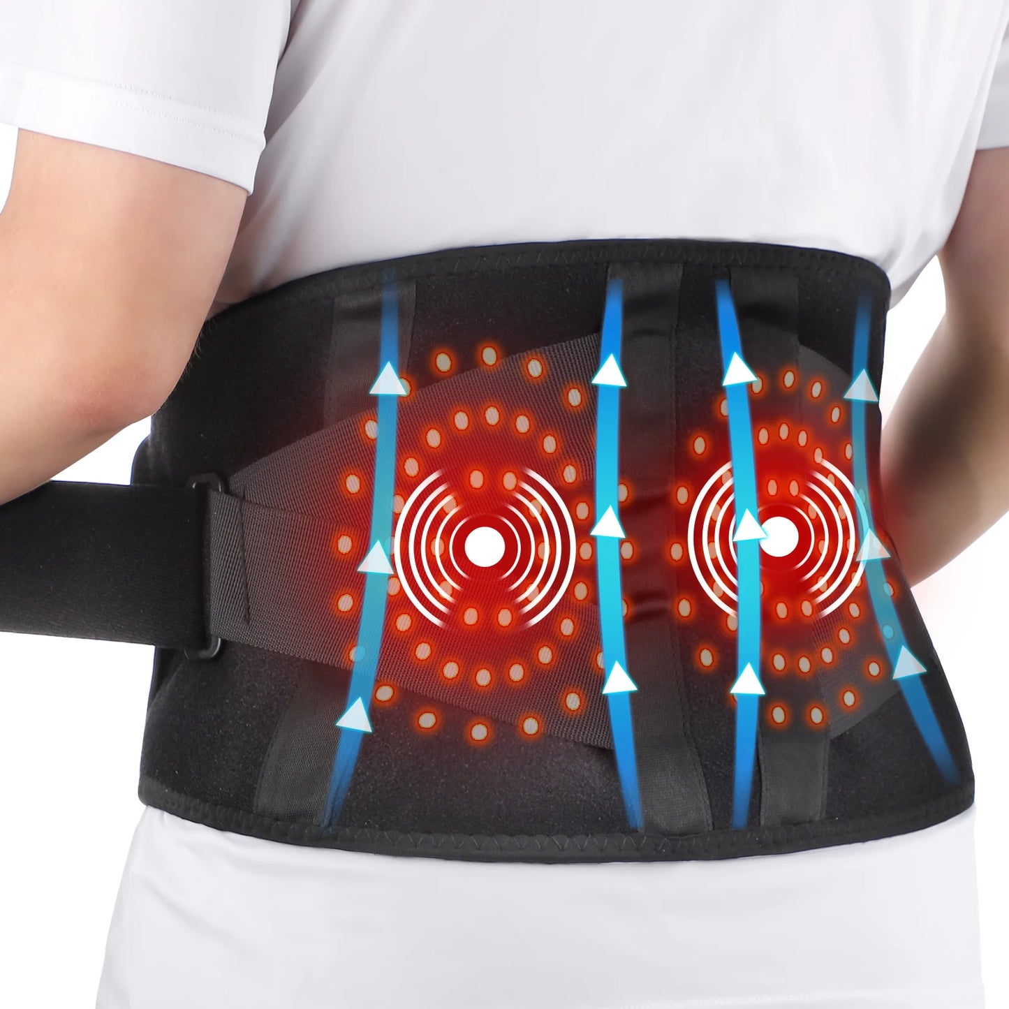 PASTSKY Electric Heating Waist Massager With Vibration Compress Back Support