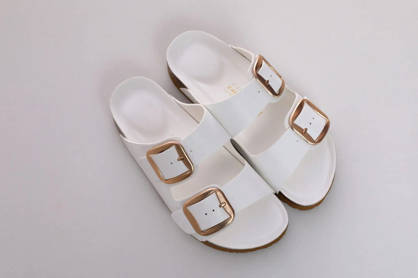 SUFU Women's Open Toe PU Sandals With Adjustable Buckle Straps