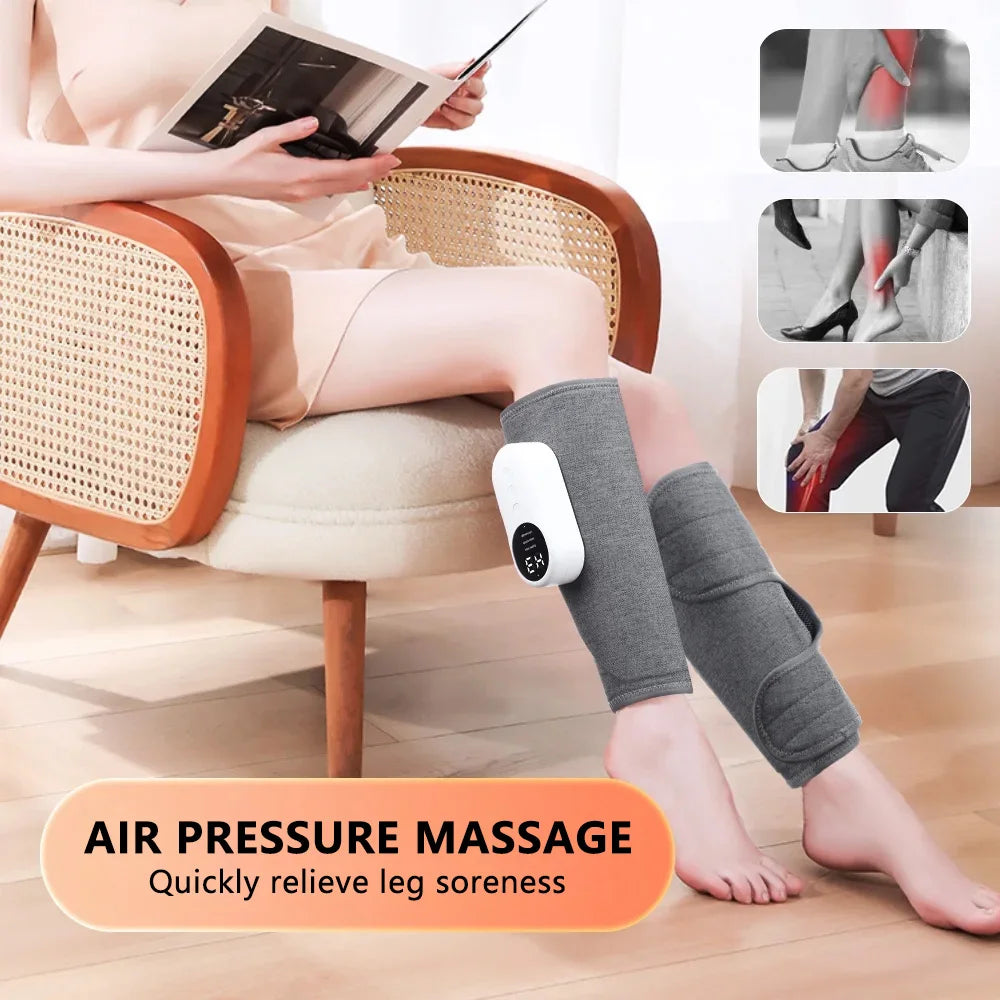 Smart Heating Leg Massager With Air Compression USB Rechargeable