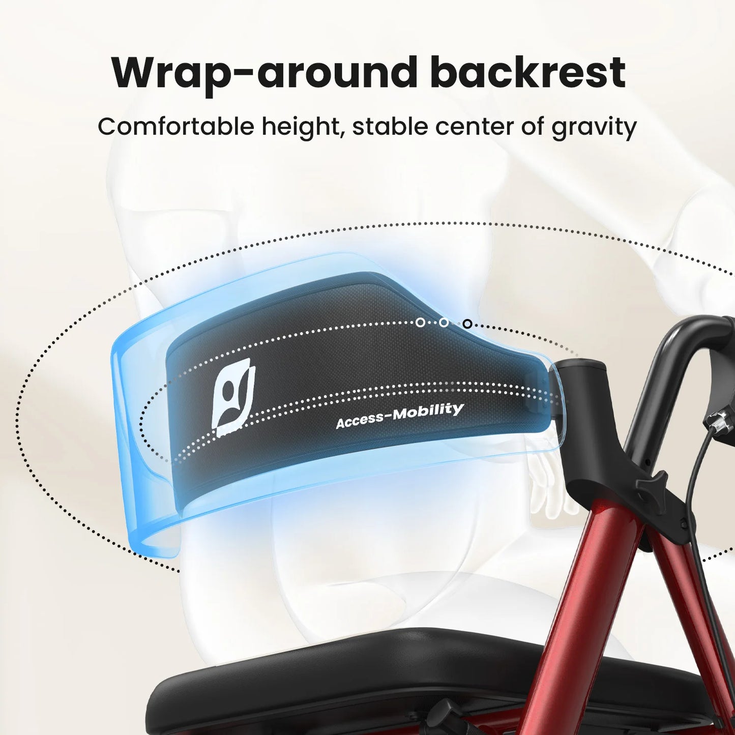 Rollator Walker For Seniors Foldable With Seat Durable Aluminum Frame