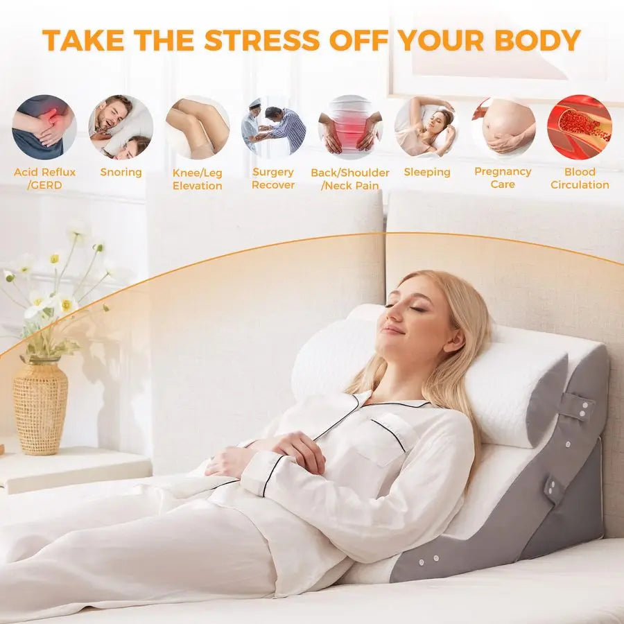 Wedge Pillow Set After Surgery For Acid Reflux Comfort