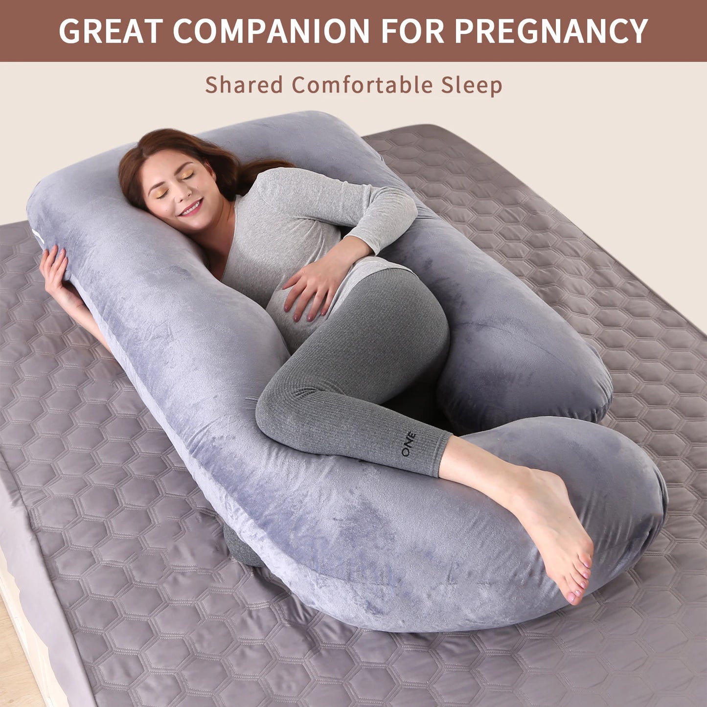 G Shaped Pregnancy Pillow With Removable Cover For Maternity Support