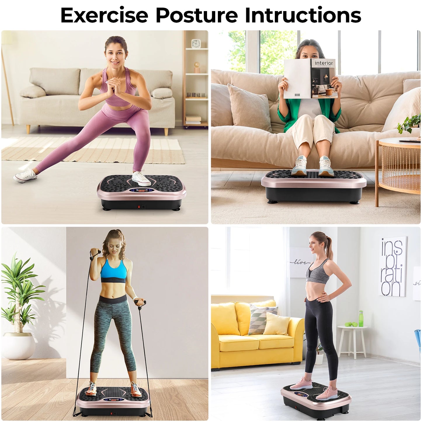 Homfa Vibration Plate Exercise Machine Full-Body Workout