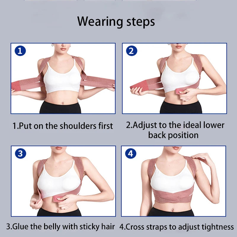 Back Posture Corrector For Adults With Invisible Straps And Spinal Support