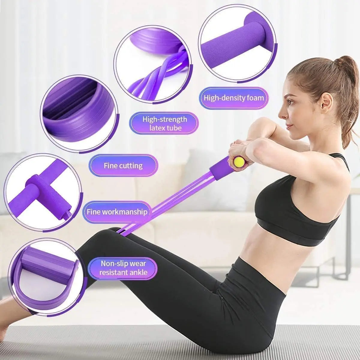 Resistance Band Set Four Tubes For Full Body Training