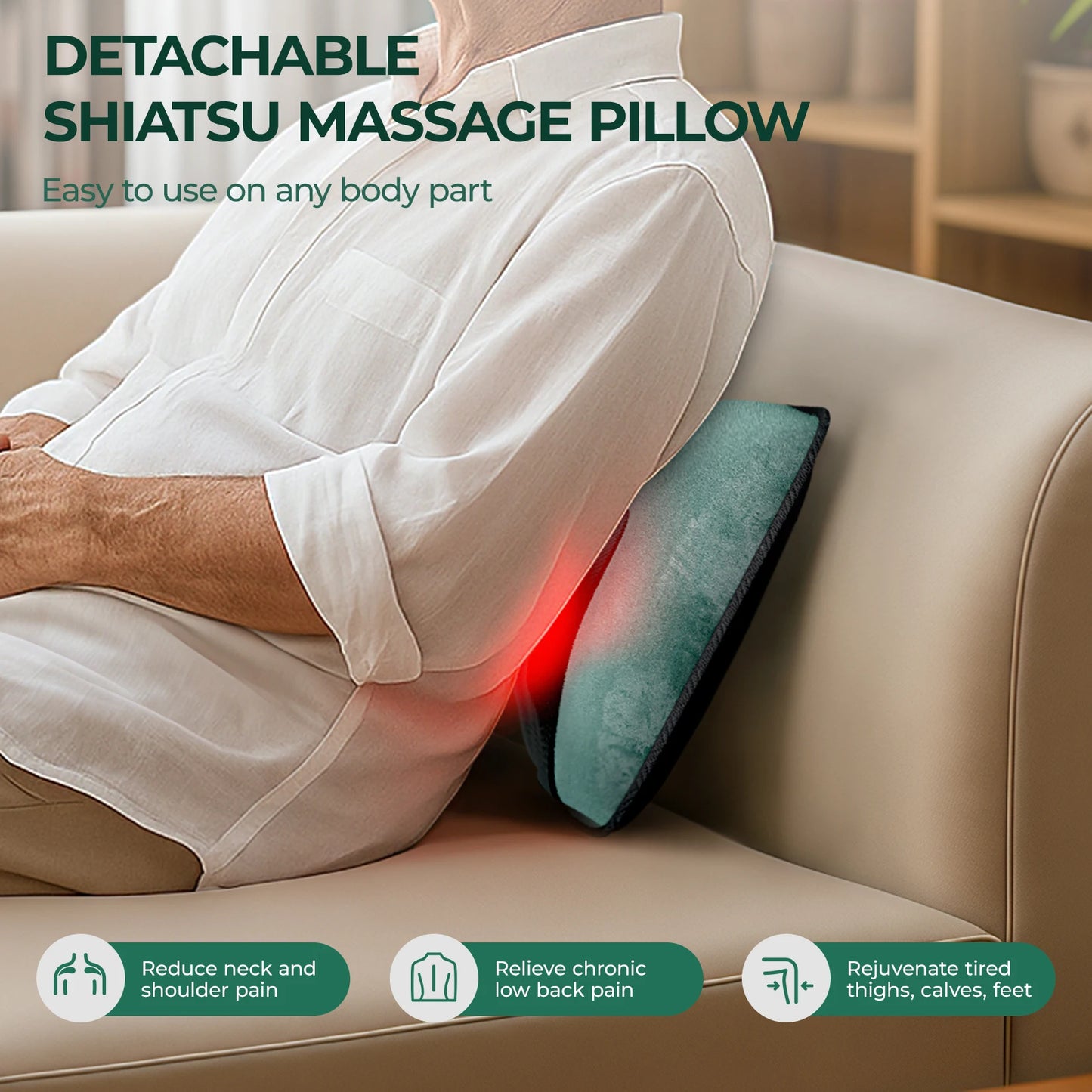 HIMOUTA Full Body Massage Mat With Heat and Detachable Pad