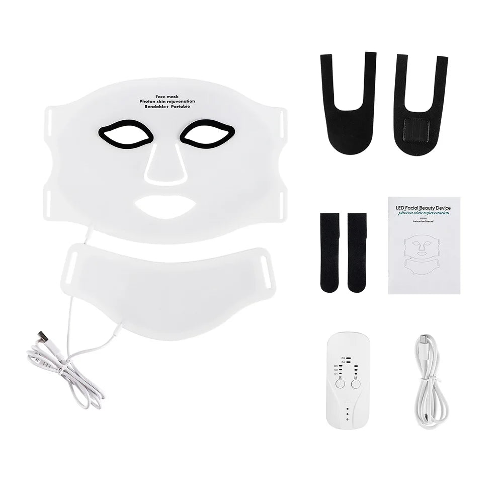 Foreverlily Silicone LED Mask With Neck For Photon Infrared Therapy