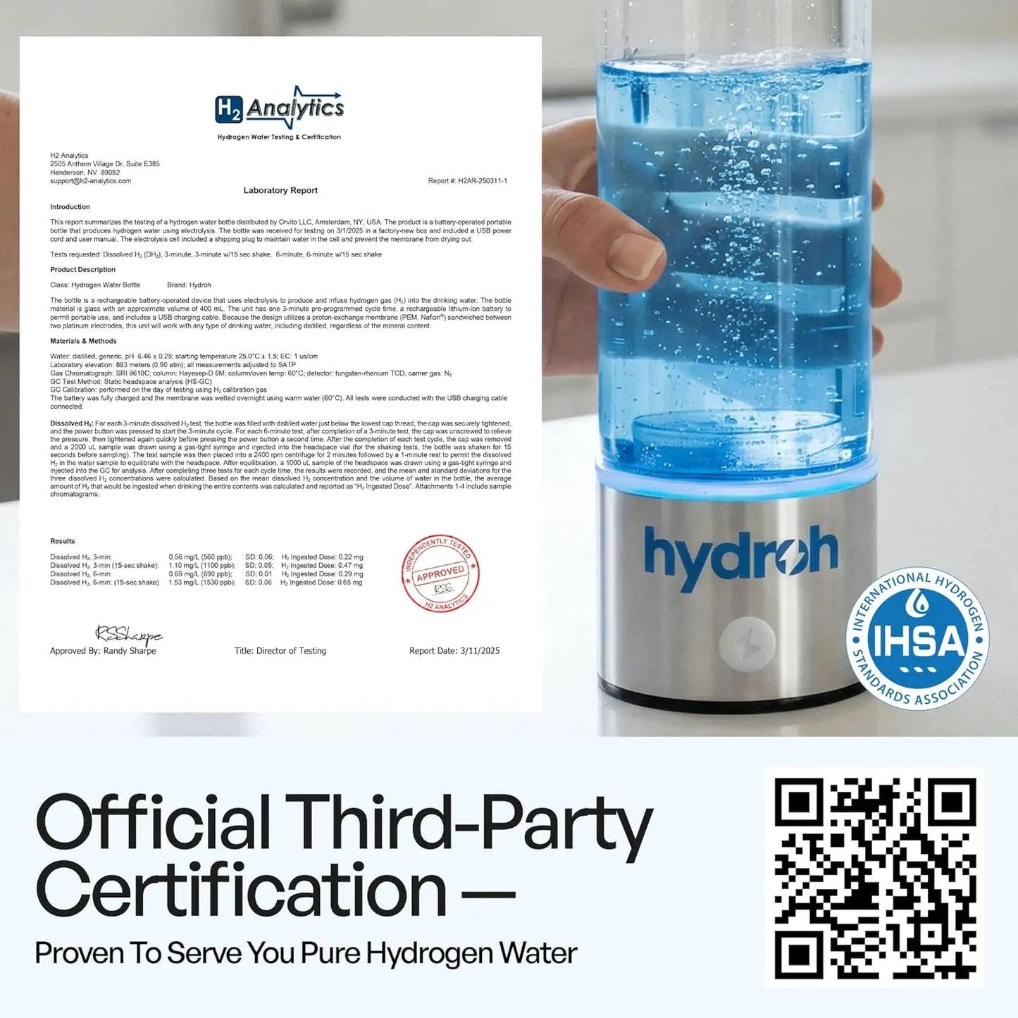 Original Hydrogen Water Bottle Portable Hydrogen Rich Water Maker