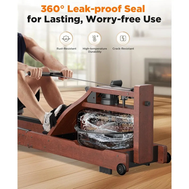 YOSUDA Water Rowing Machine With 400 Lbs Capacity Monitor