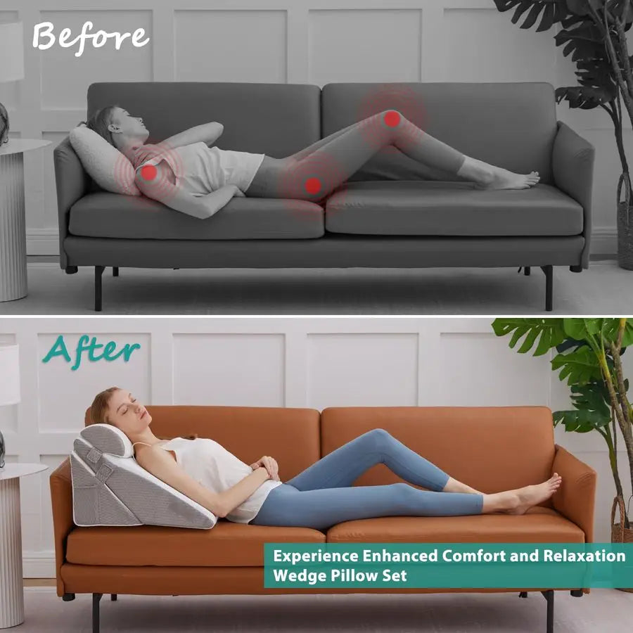 Orthopedic Wedge Pillow Set For After Surgery And Reflux Relief