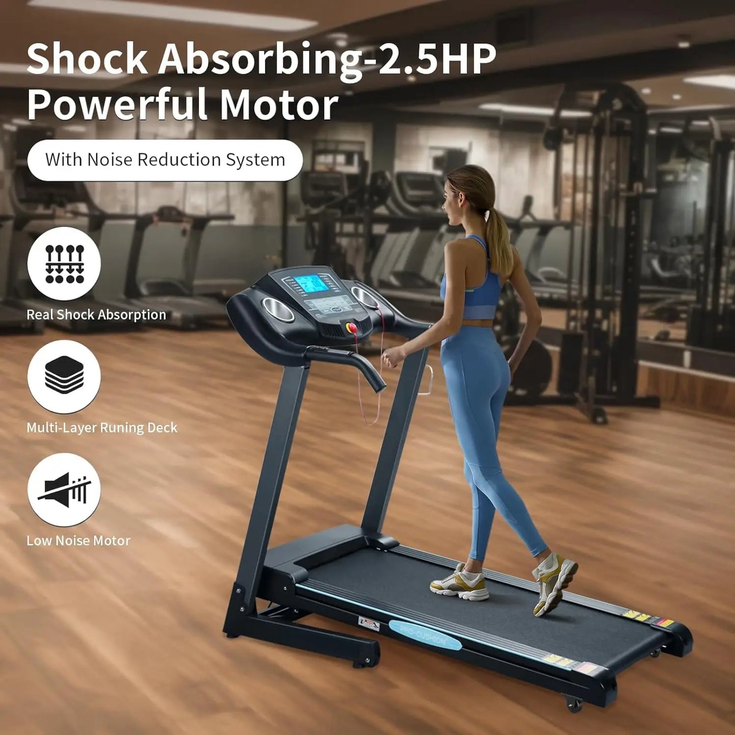 Auto Incline Folding Treadmill With 12 Percent Incline 2.5 HP