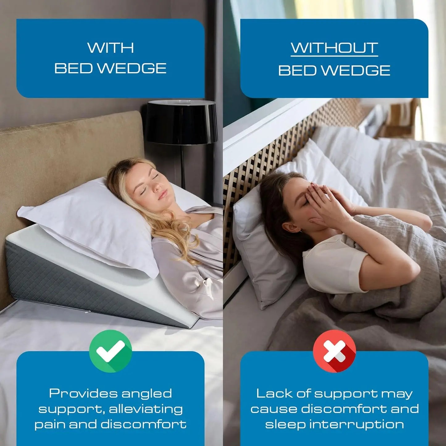 Elevating Wedge Pillow For Sleep Apnea And Acid Reflux Relief