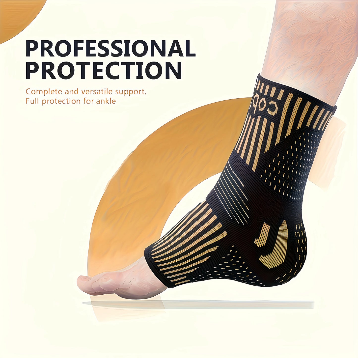 2-Pack Copper Ion Ankle Brace Set for Sports and Running