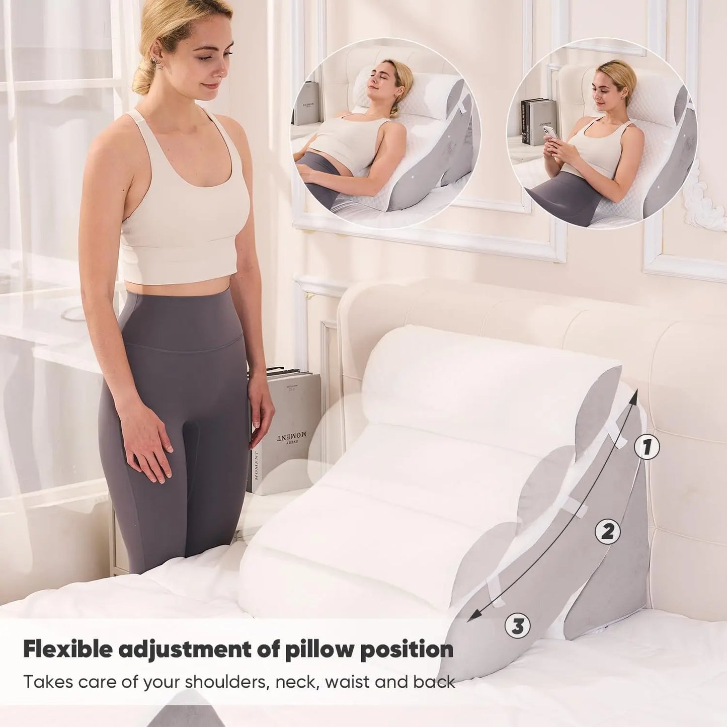 4-Piece Memory Foam Wedge Pillow Set For Surgery Recovery