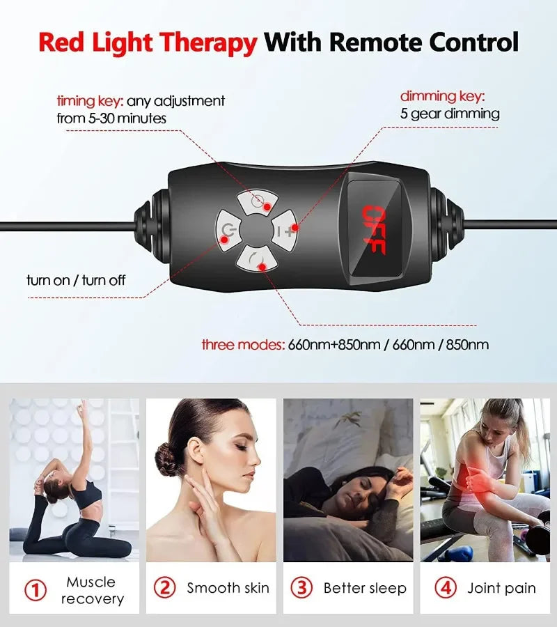 Astarexin Red Light Therapy Lamp 660nm 850nm For Pain Relief Skin Rejuvenation