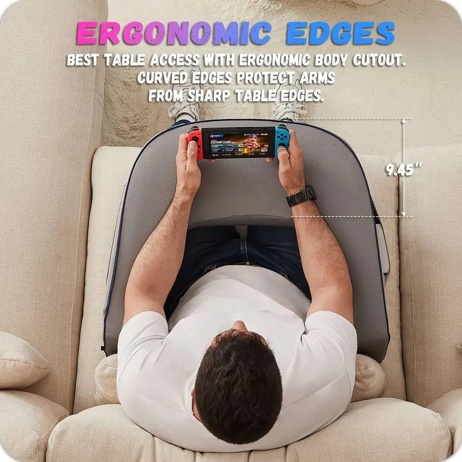 Lap Reading Pillow For Gaming With Memory Foam Arm Rest
