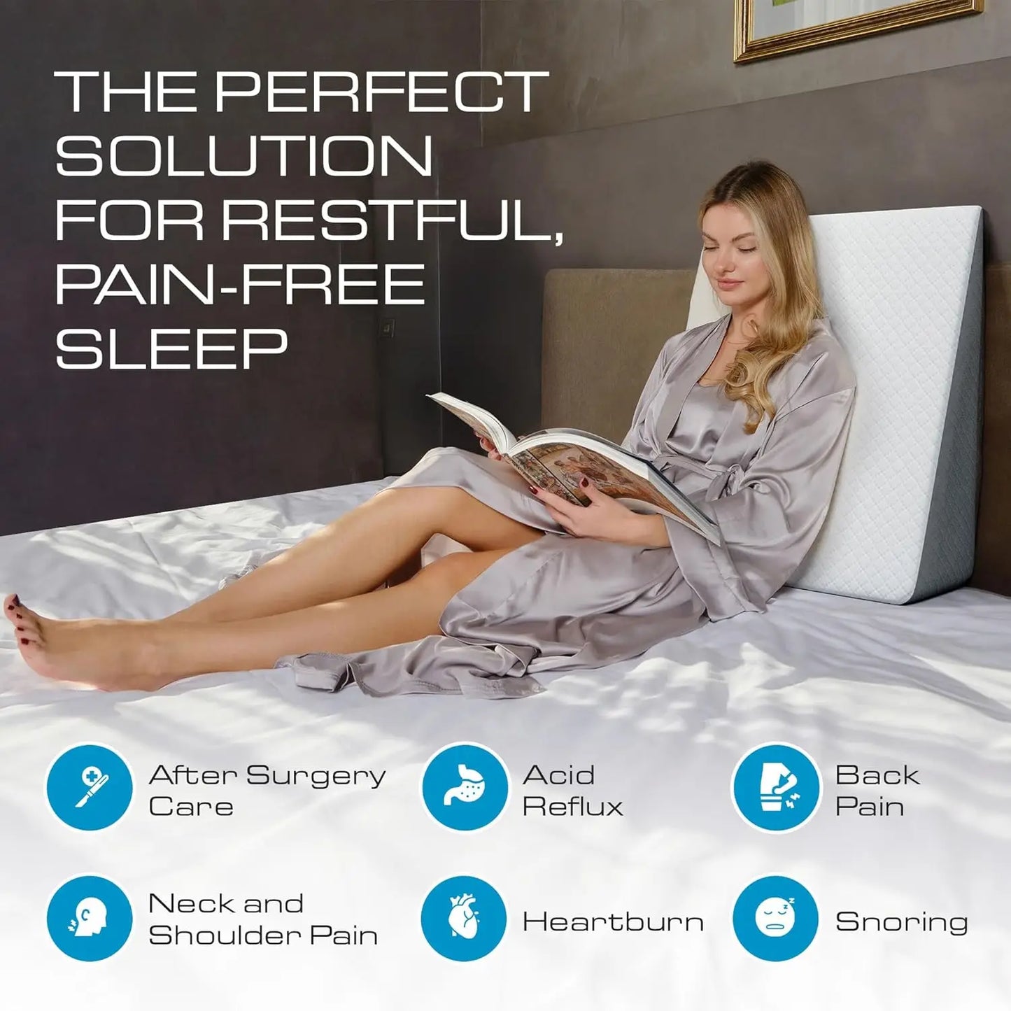 Elevating Wedge Pillow For Sleep Apnea And Acid Reflux Relief