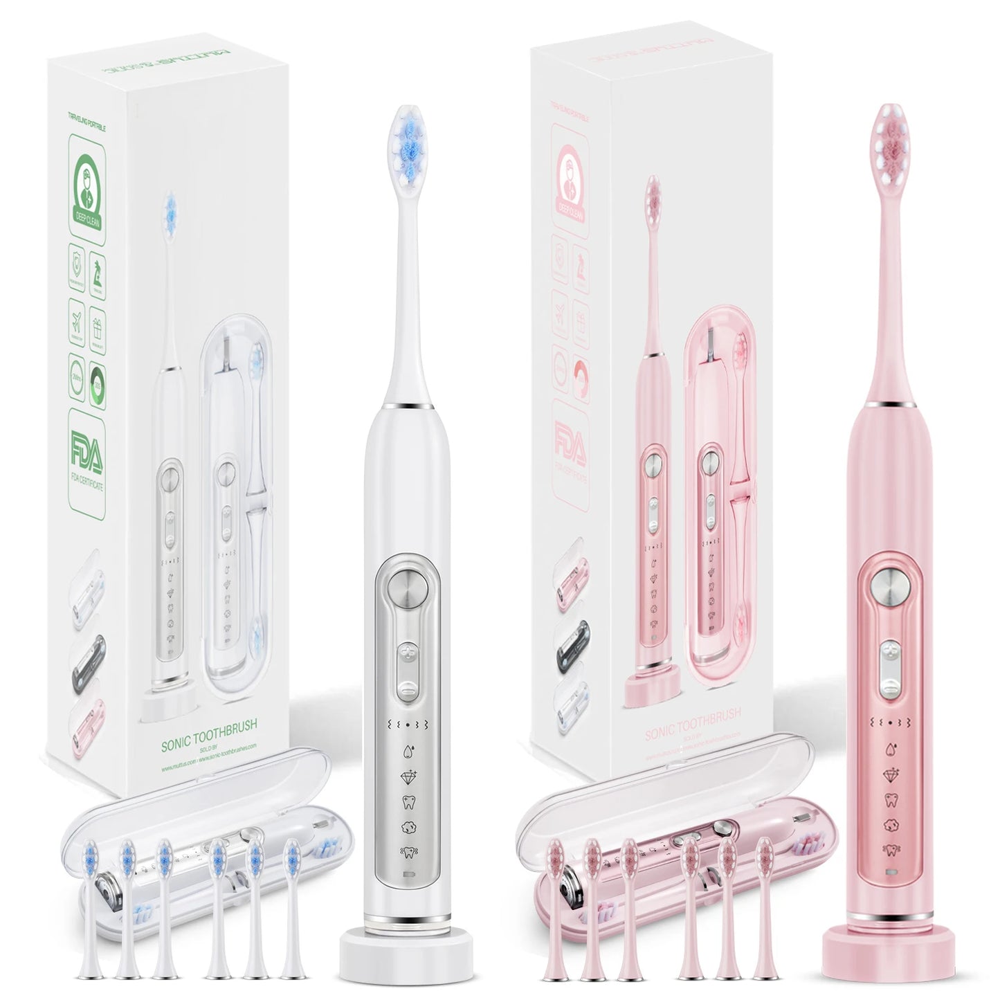 SUBORT S7 Sonic Electric Toothbrush Waterproof For Adults With Timer