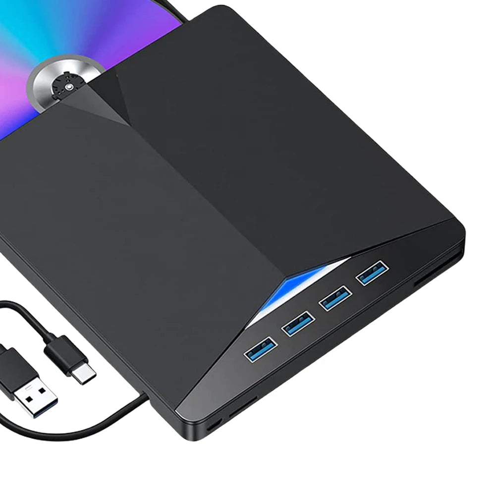ALLOYSEED 7-in-1 USB 3.0 Type-C CD DVD Burner Reader Player